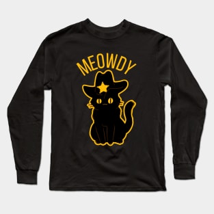 Meowdy Texas Cowboy Cat Long Sleeve T-Shirt